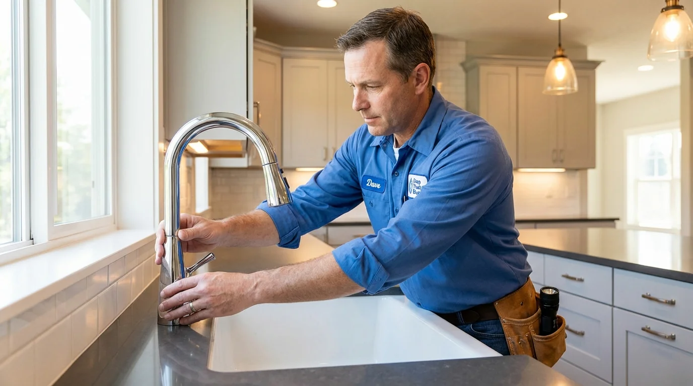 Kitchen faucet installation by Johns Plumbing LLC in Nederland